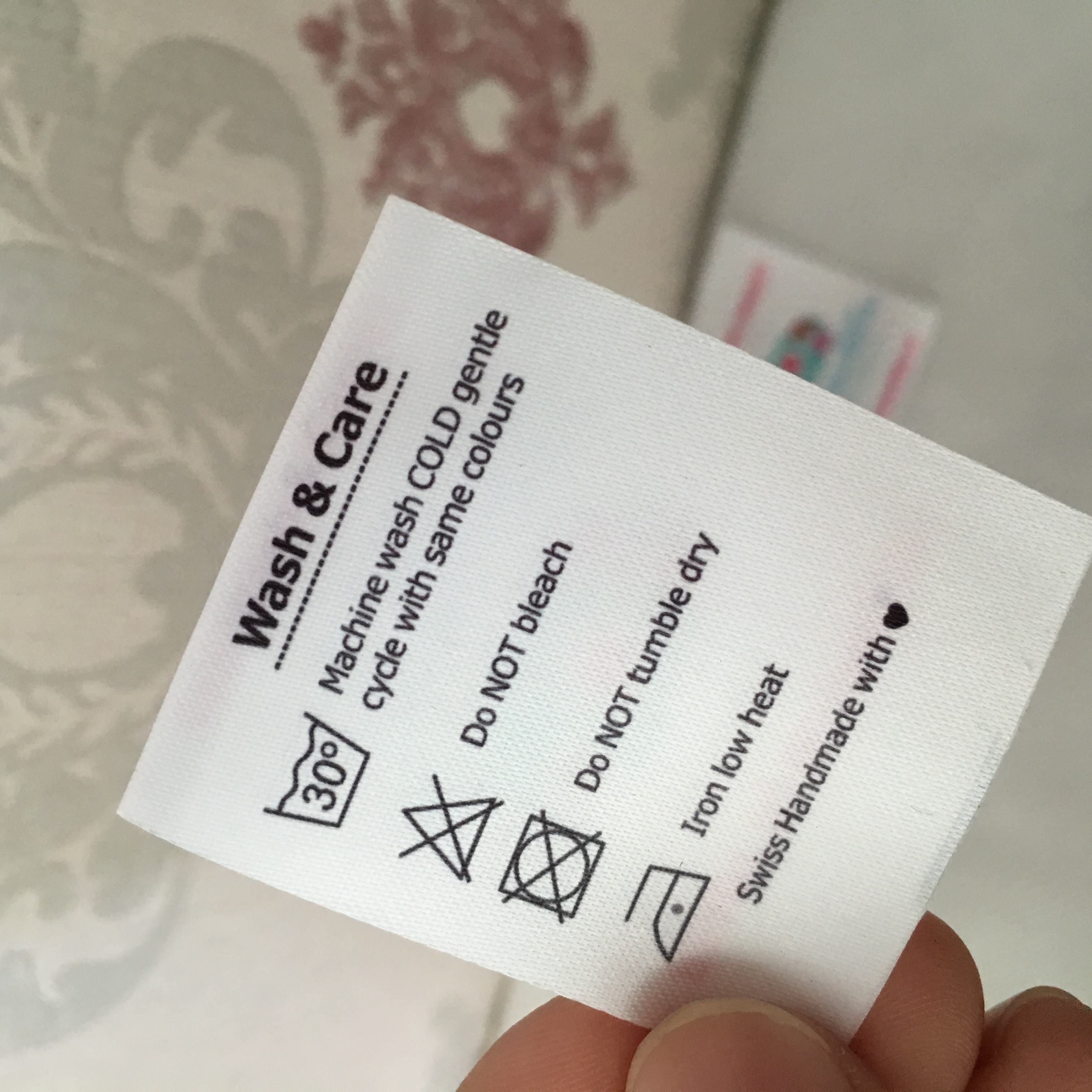 printed care label