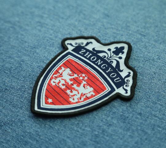 football soccer woven emblem