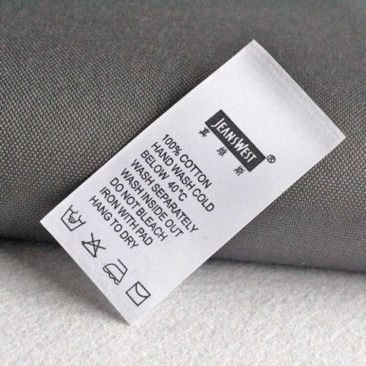 China Factory Price Custom Printed Washing Care Printing Fabric Label